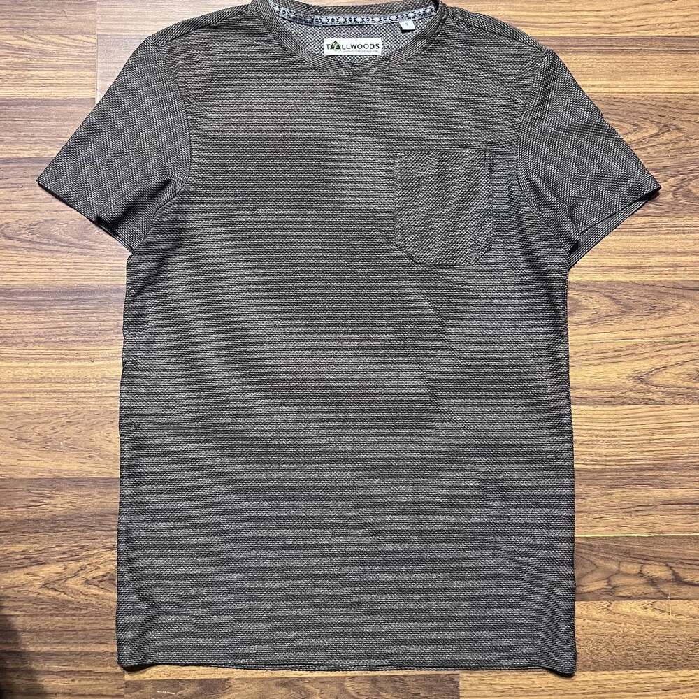 Tallwoods Premium Lifestyle Apparel Men's Textured Gray Pocket T-Shirt
